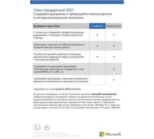 Microsoft Visio Standard 2021 для 1 ПК, ESD – електронна ліцензія, всі мови (D86-05942)
