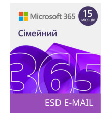 Microsoft 365 для сім`ї, 15 місяців до 6 користувачів, електронний ключ (6GQ-01404)