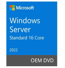 Операційна система Microsoft Windows Server Standard 2022 64Bit English 1pk OEM DVD 16 Core (P73-08328)